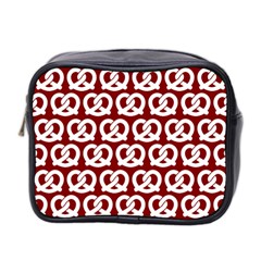 Red Pretzel Illustrations Pattern Mini Toiletries Bag 2-side by GardenOfOphir