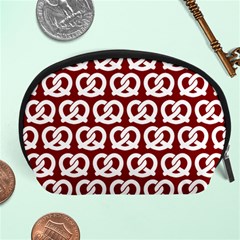 Red Pretzel Illustrations Pattern Accessory Pouches (large)  by GardenOfOphir