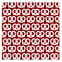 Red Pretzel Illustrations Pattern Large Satin Scarf (square) by GardenOfOphir