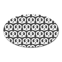 Gray Pretzel Illustrations Pattern Oval Magnet by GardenOfOphir