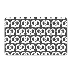 Gray Pretzel Illustrations Pattern Magnet (rectangular) by GardenOfOphir