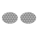 Gray Pretzel Illustrations Pattern Cufflinks (Oval) Front(Pair)