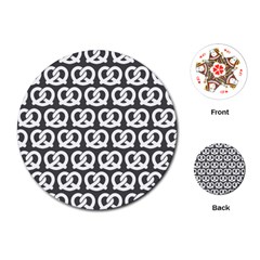 Gray Pretzel Illustrations Pattern Playing Cards (round)  by GardenOfOphir