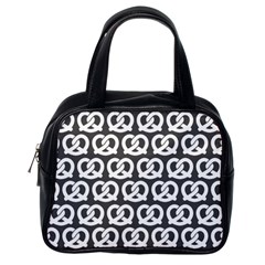 Gray Pretzel Illustrations Pattern Classic Handbags (one Side) by GardenOfOphir