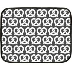 Gray Pretzel Illustrations Pattern Double Sided Fleece Blanket (mini)  by GardenOfOphir