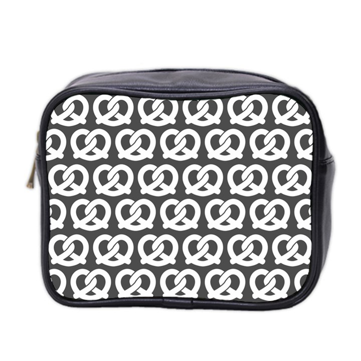 Gray Pretzel Illustrations Pattern Mini Toiletries Bag 2-Side