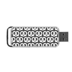 Gray Pretzel Illustrations Pattern Portable Usb Flash (two Sides) by GardenOfOphir