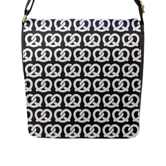 Gray Pretzel Illustrations Pattern Flap Messenger Bag (l)  by GardenOfOphir