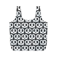 Gray Pretzel Illustrations Pattern Full Print Recycle Bags (m)  by GardenOfOphir