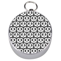 Gray Pretzel Illustrations Pattern Silver Compasses by GardenOfOphir