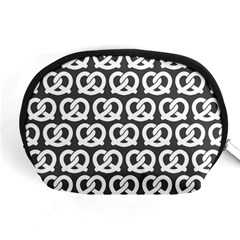 Gray Pretzel Illustrations Pattern Accessory Pouches (medium)  by GardenOfOphir