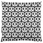 Gray Pretzel Illustrations Pattern Large Flano Cushion Cases (Two Sides)  Front