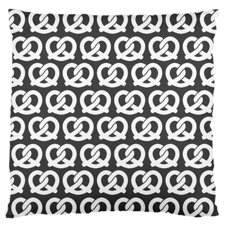 Gray Pretzel Illustrations Pattern Large Flano Cushion Cases (Two Sides) 