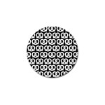 Black And White Pretzel Illustrations Pattern Golf Ball Marker Front