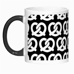 Black And White Pretzel Illustrations Pattern Morph Mugs by GardenOfOphir