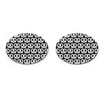 Black And White Pretzel Illustrations Pattern Cufflinks (Oval) Front(Pair)