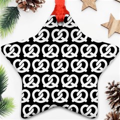 Black And White Pretzel Illustrations Pattern Star Ornament (two Sides)  by GardenOfOphir