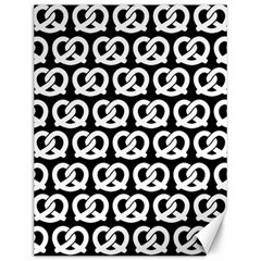 Black And White Pretzel Illustrations Pattern Canvas 12  X 16   by GardenOfOphir