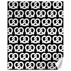 Black And White Pretzel Illustrations Pattern Canvas 16  X 20   by GardenOfOphir