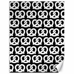 Black And White Pretzel Illustrations Pattern Canvas 18  X 24   by GardenOfOphir