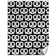 Black And White Pretzel Illustrations Pattern Canvas 36  X 48   by GardenOfOphir