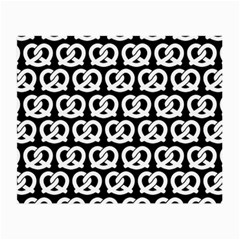 Black And White Pretzel Illustrations Pattern Small Glasses Cloth (2-side) by GardenOfOphir