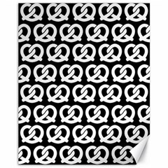 Black And White Pretzel Illustrations Pattern Canvas 11  X 14   by GardenOfOphir