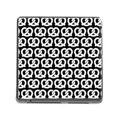 Black And White Pretzel Illustrations Pattern Memory Card Reader (square) by GardenOfOphir