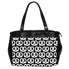 Black And White Pretzel Illustrations Pattern Office Handbags (2 Sides)  by GardenOfOphir