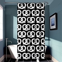 Black And White Pretzel Illustrations Pattern Shower Curtain 36  X 72  (stall)  by GardenOfOphir