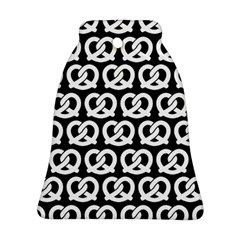 Black And White Pretzel Illustrations Pattern Bell Ornament (2 Sides) by GardenOfOphir