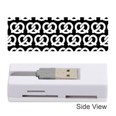 Black And White Pretzel Illustrations Pattern Memory Card Reader (stick)  by GardenOfOphir