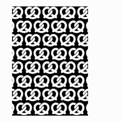 Black And White Pretzel Illustrations Pattern Small Garden Flag (two Sides) by GardenOfOphir