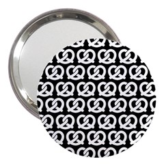 Black And White Pretzel Illustrations Pattern 3  Handbag Mirrors by GardenOfOphir