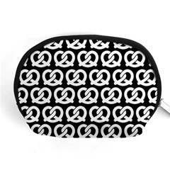 Black And White Pretzel Illustrations Pattern Accessory Pouches (medium)  by GardenOfOphir