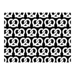 Black And White Pretzel Illustrations Pattern Double Sided Flano Blanket (Mini)  35 x27  Blanket Front