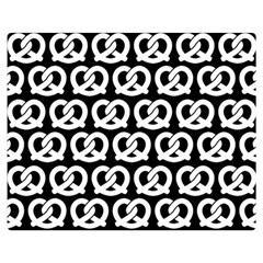 Black And White Pretzel Illustrations Pattern Double Sided Flano Blanket (medium)  by GardenOfOphir