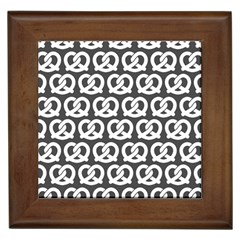 Gray Pretzel Illustrations Pattern Framed Tiles by GardenOfOphir