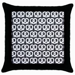 Gray Pretzel Illustrations Pattern Throw Pillow Cases (black) by GardenOfOphir