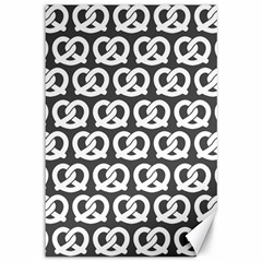 Gray Pretzel Illustrations Pattern Canvas 12  X 18   by GardenOfOphir