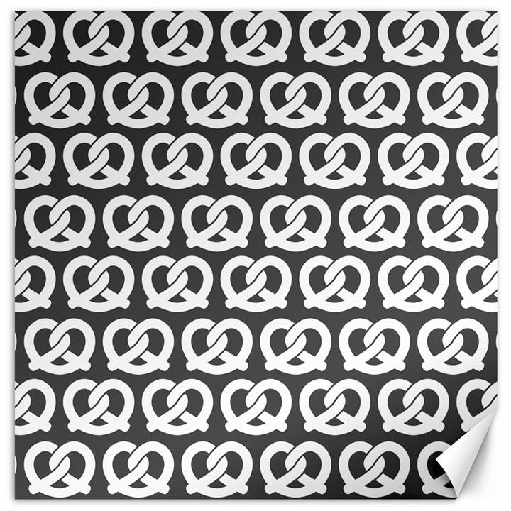 Gray Pretzel Illustrations Pattern Canvas 20  x 20  