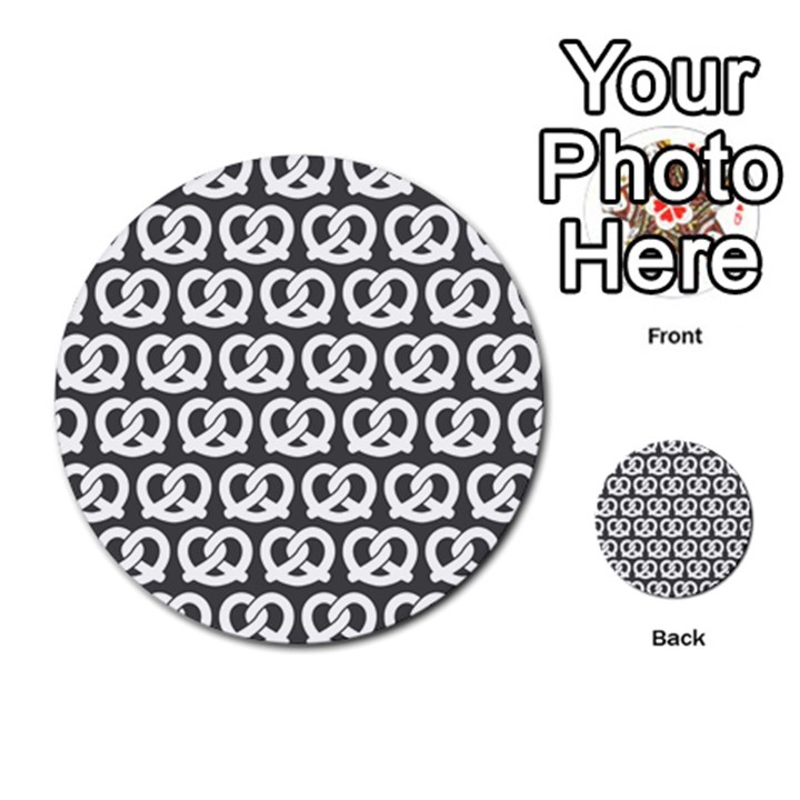 Gray Pretzel Illustrations Pattern Multi-purpose Cards (Round) 