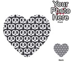 Gray Pretzel Illustrations Pattern Multi-purpose Cards (Heart)  Front 1