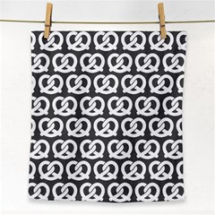 Gray Pretzel Illustrations Pattern Face Towel by GardenOfOphir