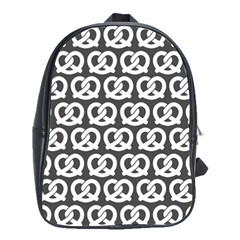 Gray Pretzel Illustrations Pattern School Bags(large)  by GardenOfOphir