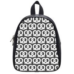 Gray Pretzel Illustrations Pattern School Bags (small)  by GardenOfOphir