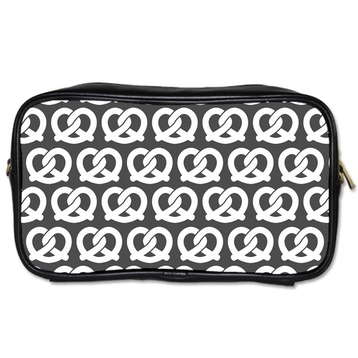 Gray Pretzel Illustrations Pattern Toiletries Bags