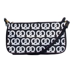 Gray Pretzel Illustrations Pattern Shoulder Clutch Bags by GardenOfOphir