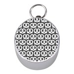 Gray Pretzel Illustrations Pattern Mini Silver Compasses Front