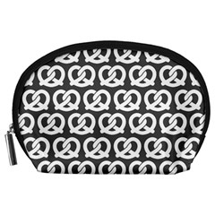 Gray Pretzel Illustrations Pattern Accessory Pouches (large)  by GardenOfOphir